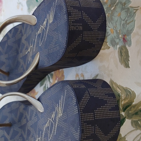 Michael Kors Bedford Gold and Brown Platform Wedge Sandals Women's size 11 - Picture 7 of 17